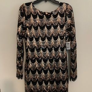 NWT Sequined Scalloped edge Dress